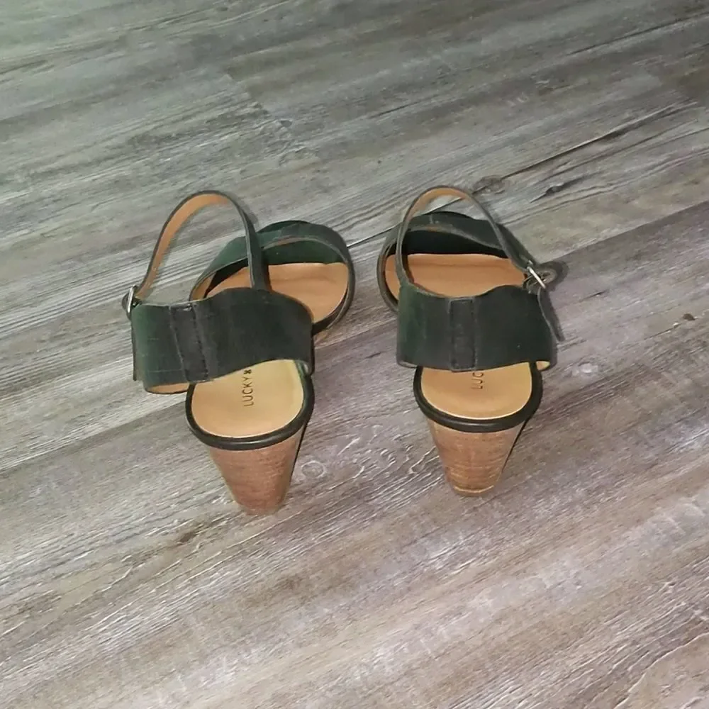 Lucky Brand black heeled  sandals Sz 8M - Picture 4 of 5